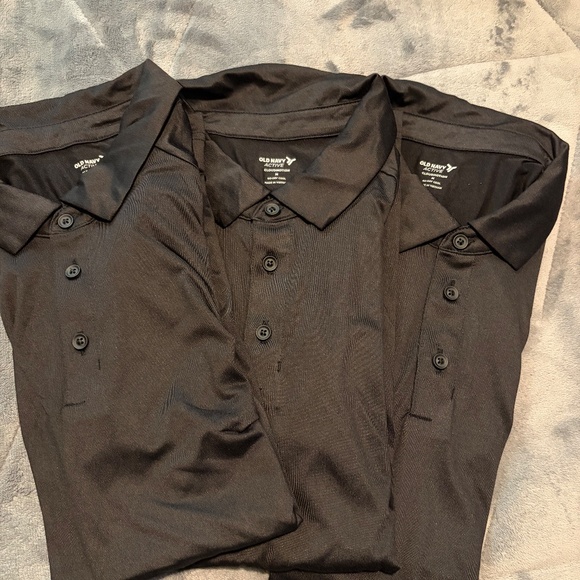 Old Navy Mens Three Polos Black Size Medium - Mint Condition - Picture 2 of 2